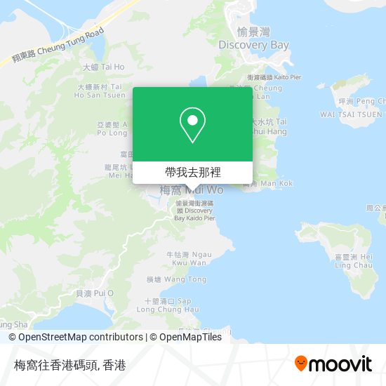 梅窩往香港碼頭地圖