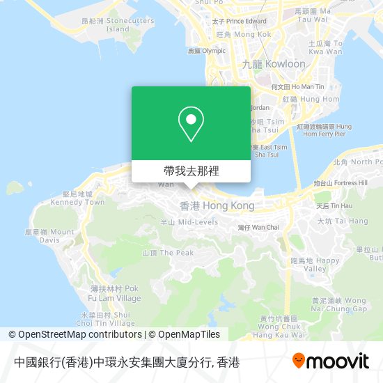 中國銀行(香港)中環永安集團大廈分行地圖