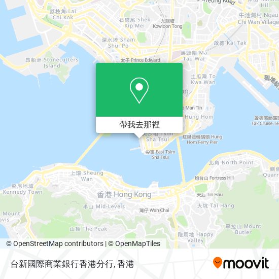 台新國際商業銀行香港分行地圖
