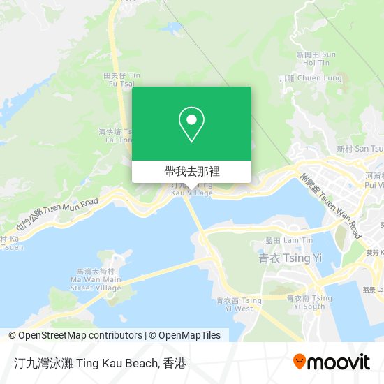 汀九灣泳灘 Ting Kau Beach地圖