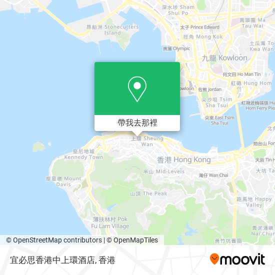宜必思香港中上環酒店地圖