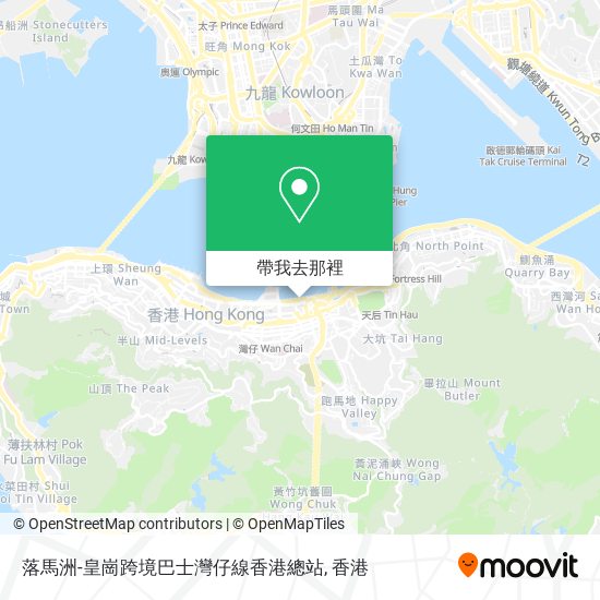 落馬洲-皇崗跨境巴士灣仔線香港總站地圖