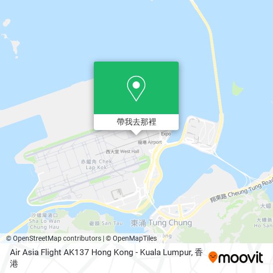 Air Asia Flight AK137 Hong Kong - Kuala Lumpur地圖