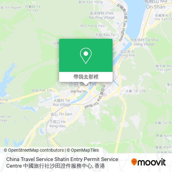China Travel Service Shatin Entry Permit Service Centre 中國旅行社沙田證件服務中心地圖