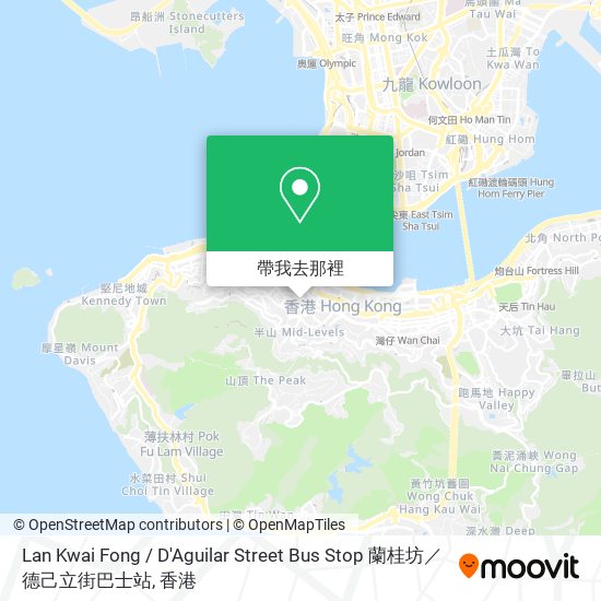 Lan Kwai Fong / D'Aguilar Street Bus Stop 蘭桂坊／德己立街巴士站地圖