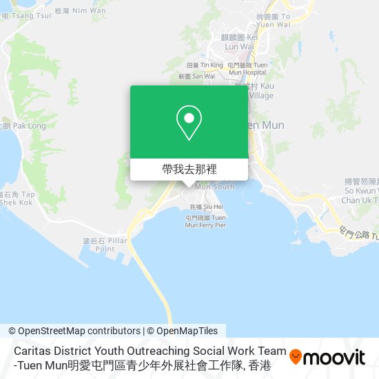 Caritas District Youth Outreaching Social Work Team  -Tuen Mun明愛屯門區青少年外展社會工作隊地圖