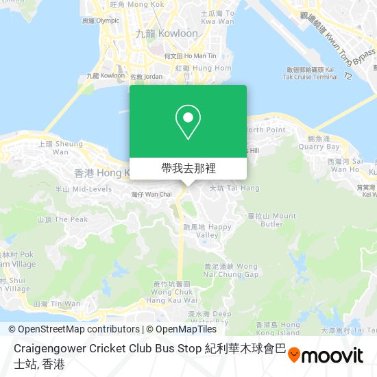 Craigengower Cricket Club Bus Stop 紀利華木球會巴士站地圖