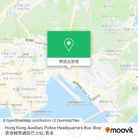 Hong Kong Auxiliary Police Headquarters Bus Stop 香港輔警總部巴士站地圖