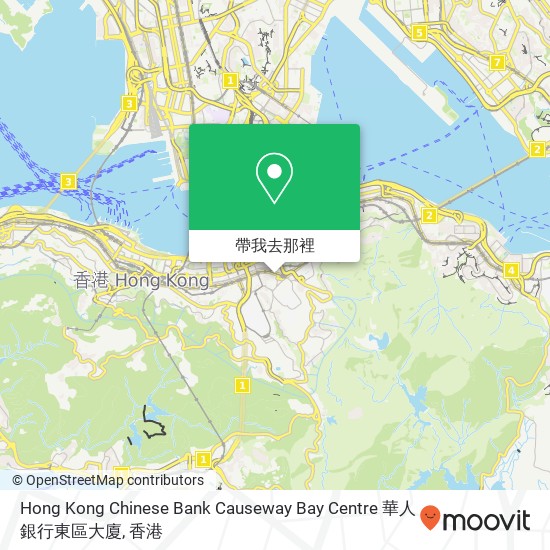Hong Kong Chinese Bank Causeway Bay Centre 華人銀行東區大廈地圖