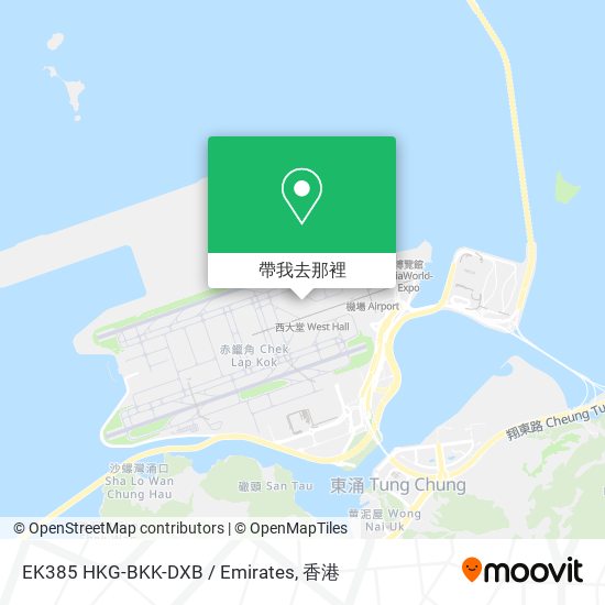 EK385 HKG-BKK-DXB / Emirates地圖