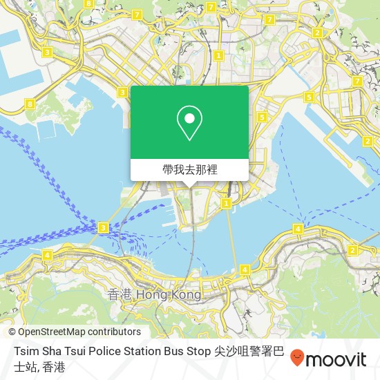 Tsim Sha Tsui Police Station Bus Stop 尖沙咀警署巴士站地圖
