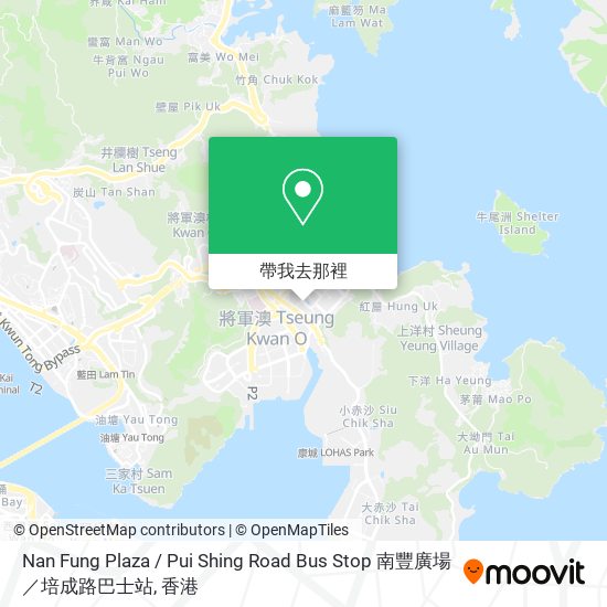 Nan Fung Plaza / Pui Shing Road Bus Stop 南豐廣場／培成路巴士站地圖
