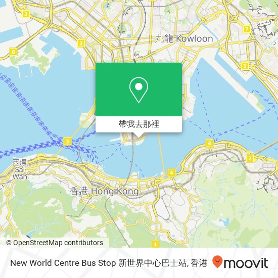 New World Centre Bus Stop 新世界中心巴士站地圖