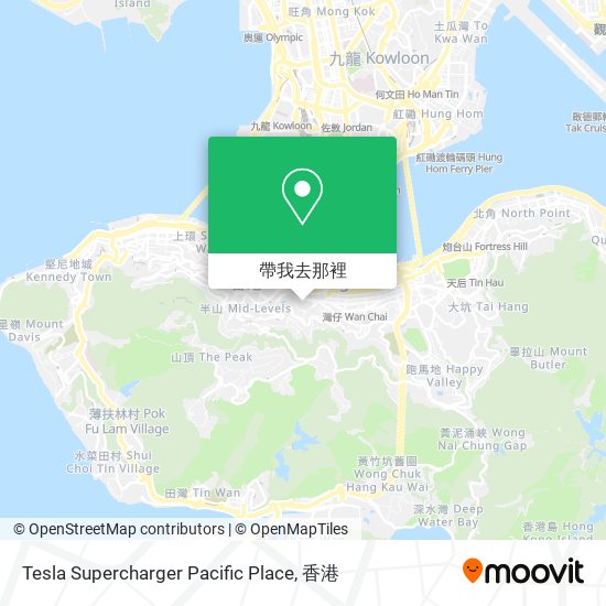 Tesla Supercharger Pacific Place地圖
