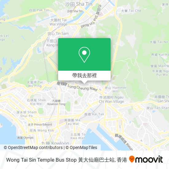 Wong Tai Sin Temple Bus Stop 黃大仙廟巴士站地圖