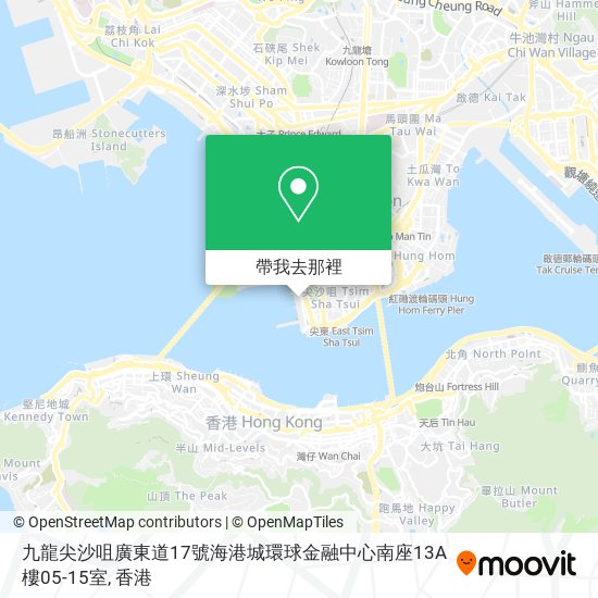 九龍尖沙咀廣東道17號海港城環球金融中心南座13A樓05-15室地圖