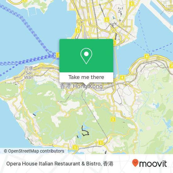 Opera House Italian Restaurant & Bistro, 皇后大道東 灣仔地圖