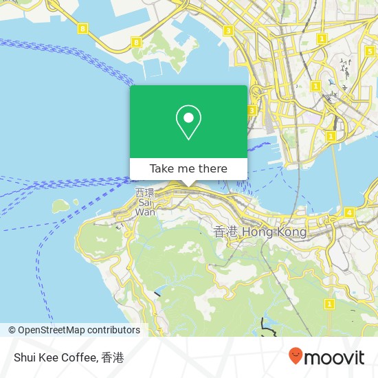 Shui Kee Coffee, 摩利臣街 上環地圖