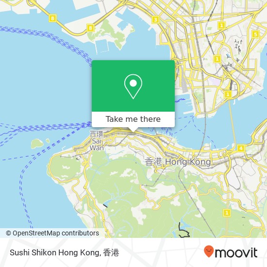 Sushi Shikon Hong Kong, 蘇杭街 29號 中環地圖