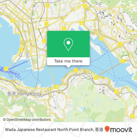 Wada Japanese Restaurant North Point Branch, 渣華道 北角地圖