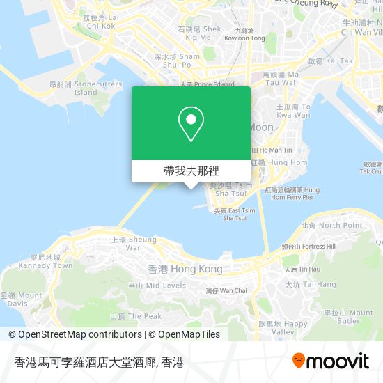 香港馬可孛羅酒店大堂酒廊地圖
