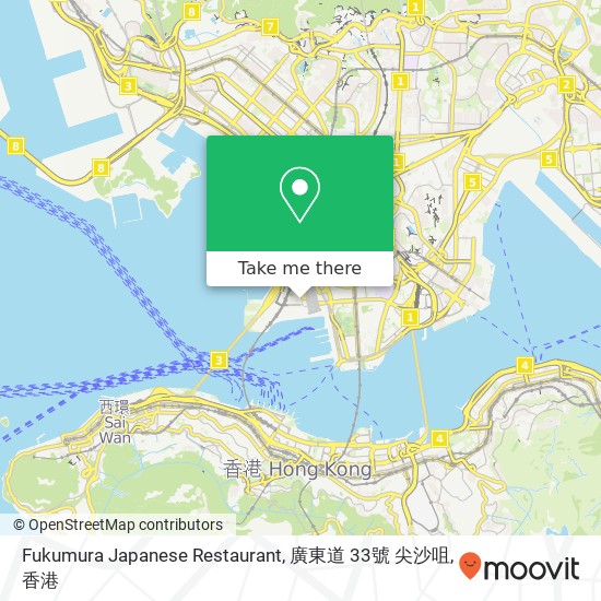 Fukumura Japanese Restaurant, 廣東道 33號 尖沙咀地圖