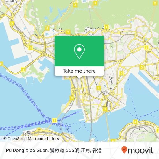 Pu Dong Xiao Guan, 彌敦道 555號 旺角地圖