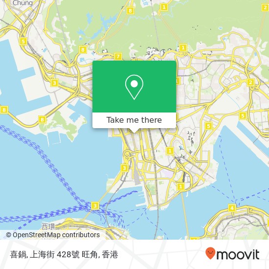 喜鍋, 上海街 428號 旺角地圖