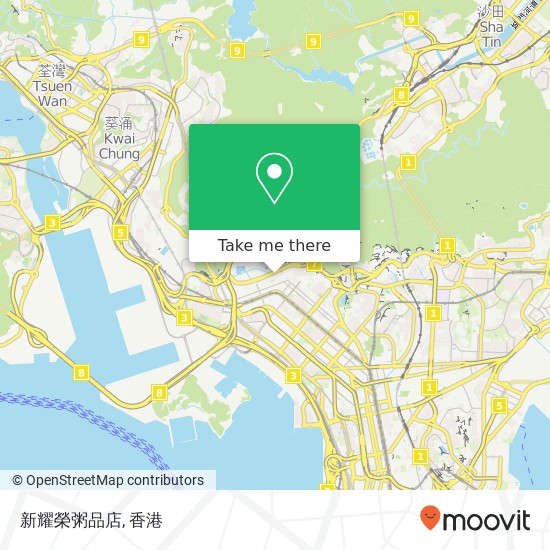 新耀榮粥品店, 青山道 長沙灣地圖