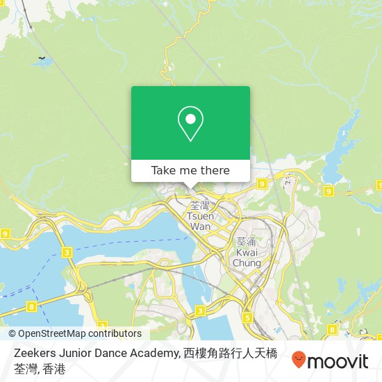 Zeekers Junior Dance Academy, 西樓角路行人天橋 荃灣地圖