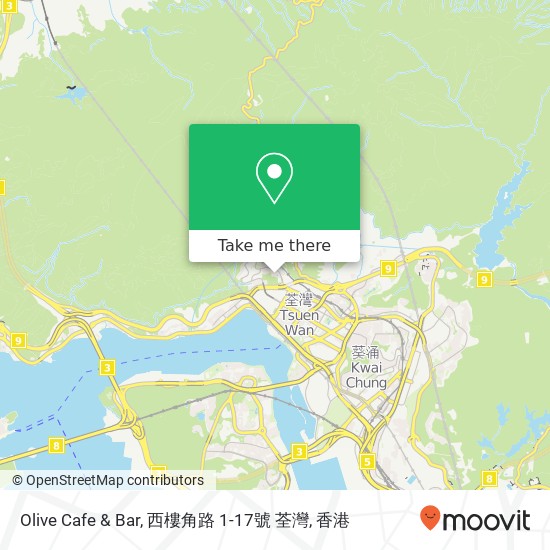 Olive Cafe & Bar, 西樓角路 1-17號 荃灣地圖