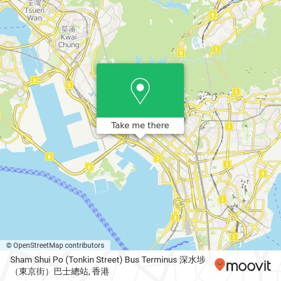 Sham Shui Po (Tonkin Street) Bus Terminus 深水埗（東京街）巴士總站地圖
