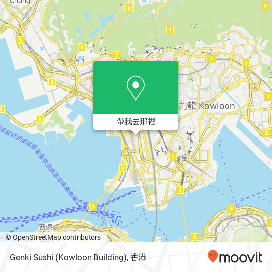Genki Sushi (Kowloon Building), 彌敦道 555號 旺角地圖
