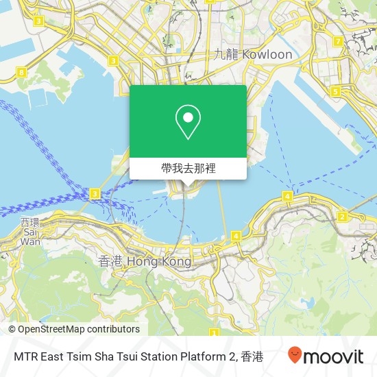 MTR East Tsim Sha Tsui Station Platform 2地圖