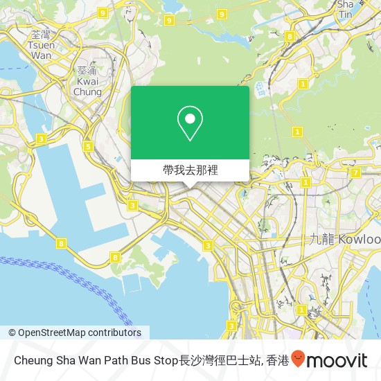 Cheung Sha Wan Path Bus Stop長沙灣徑巴士站地圖