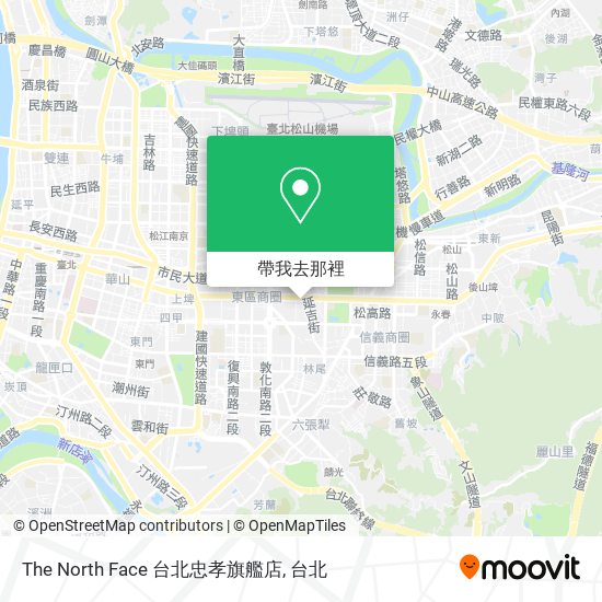 The North Face 台北忠孝旗艦店地圖