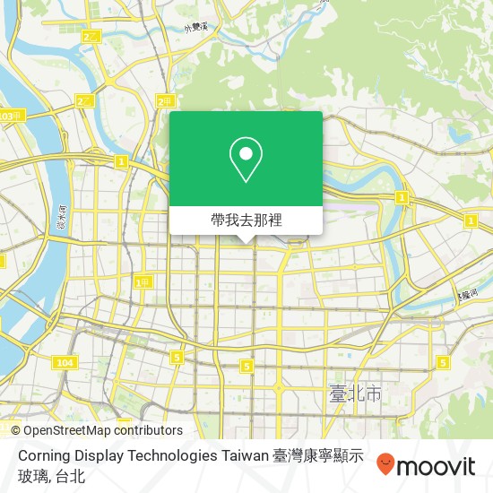 Corning Display Technologies Taiwan 臺灣康寧顯示玻璃地圖