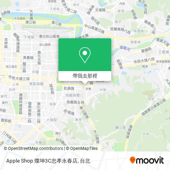 Apple Shop 燦坤3C忠孝永春店地圖