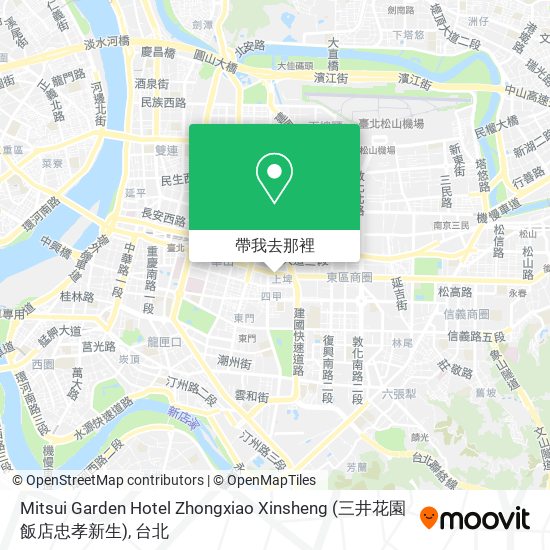 Mitsui Garden Hotel Zhongxiao Xinsheng (三井花園飯店忠孝新生)地圖