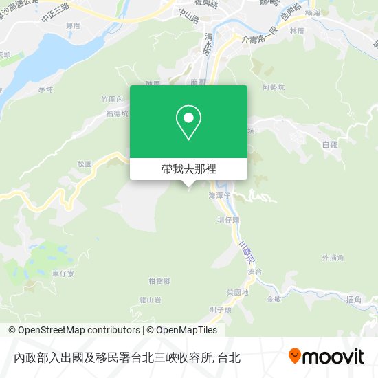 內政部入出國及移民署台北三峽收容所地圖