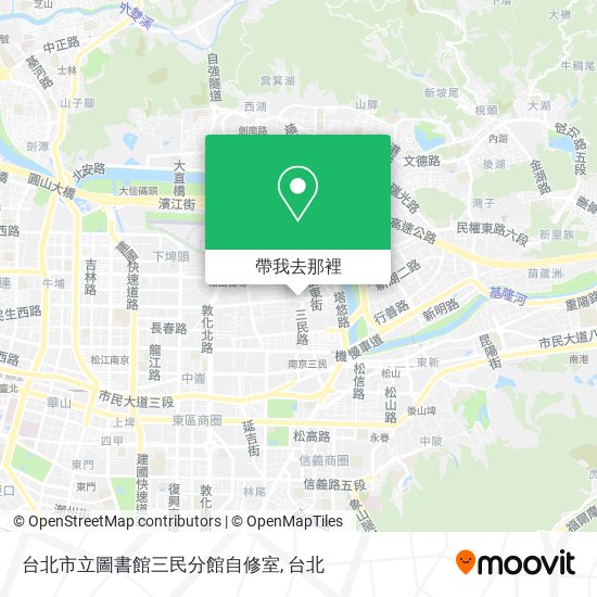 台北市立圖書館三民分館自修室地圖