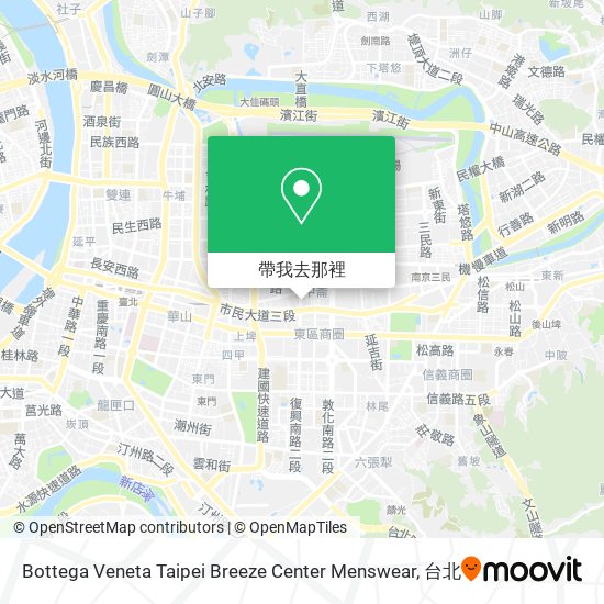 Bottega Veneta Taipei Breeze Center Menswear地圖