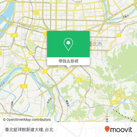 臺北籃球館新建大樓地圖