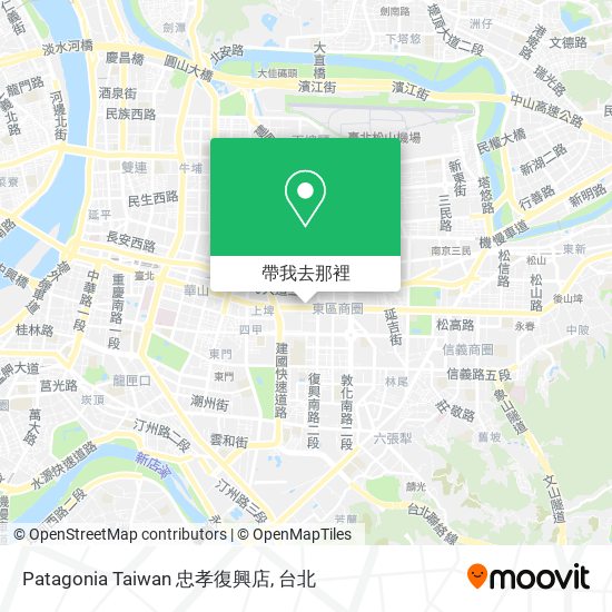 Patagonia Taiwan 忠孝復興店地圖