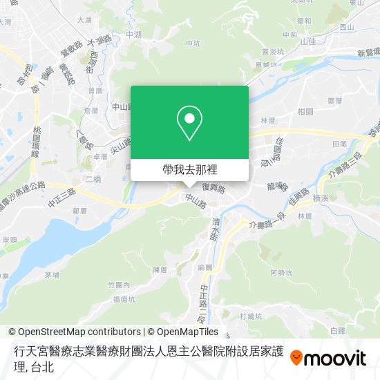 行天宮醫療志業醫療財團法人恩主公醫院附設居家護理地圖