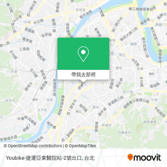 Youbike-捷運亞東醫院站-2號出口地圖