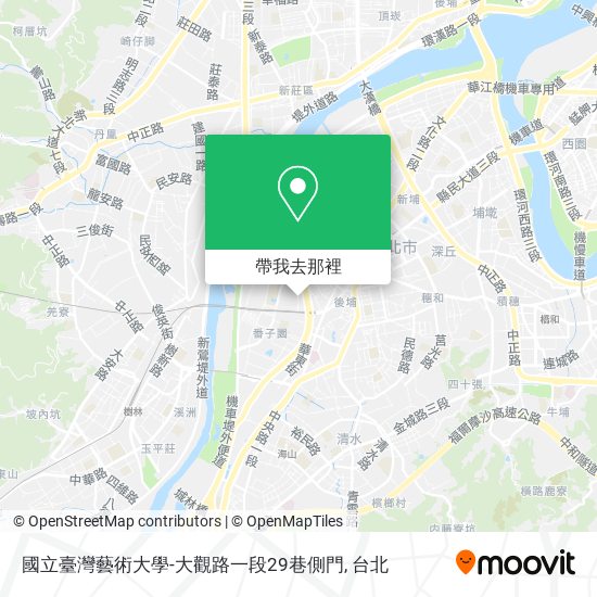 國立臺灣藝術大學-大觀路一段29巷側門地圖