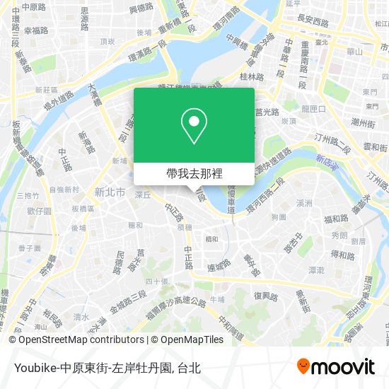 Youbike-中原東街-左岸牡丹園地圖