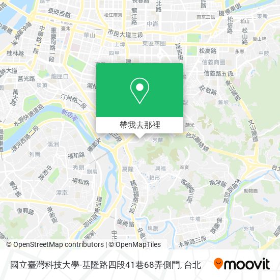 國立臺灣科技大學-基隆路四段41巷68弄側門地圖