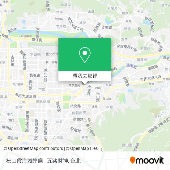 松山霞海城隍廟 - 五路財神地圖